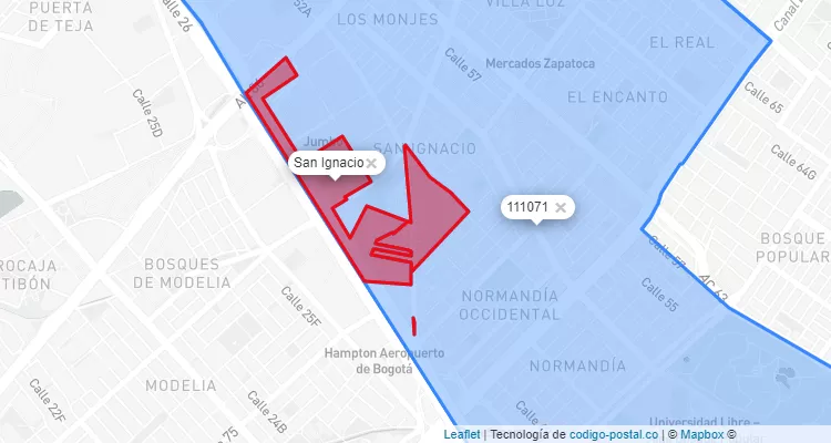 CEP Bairro San Ignacio em Engativá, Bogotá
