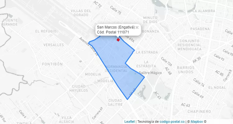CEP Bairro San Marcos em Engativá, Bogotá