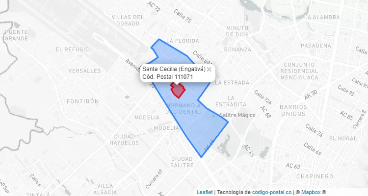 CEP Bairro Santa Cecilia  em Engativá, Bogotá