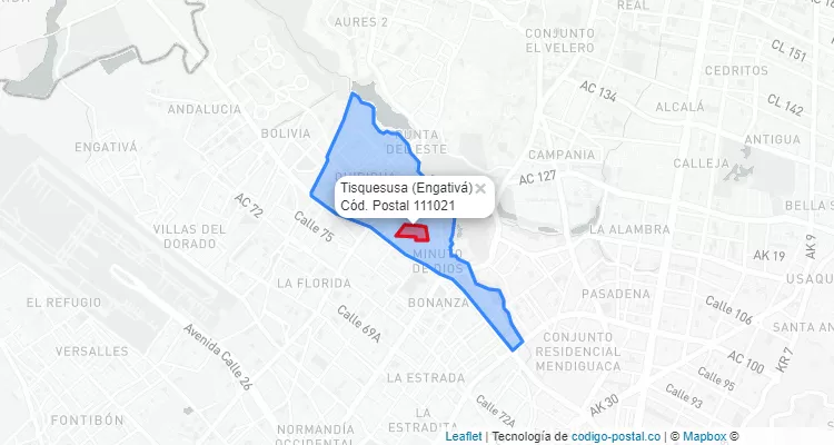 ZIP Code Locality Tisquesusa in Engativá, Bogotá