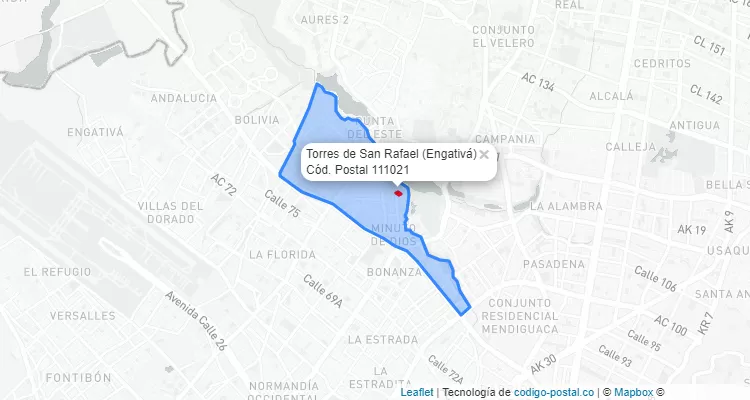 Código Postal Barrio Torres de San Rafael en Engativá, Bogotá