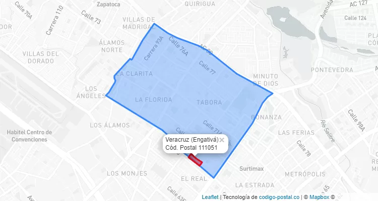 ZIP Code Locality Veracruz in Engativá, Bogotá
