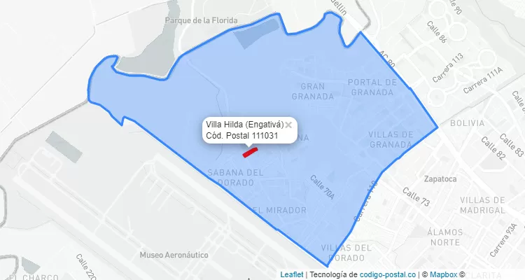 CEP Bairro Villa Hilda  em Engativá, Bogotá