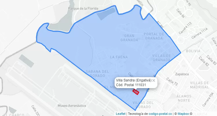 ZIP Code Locality Villa Sandra in Engativá, Bogotá