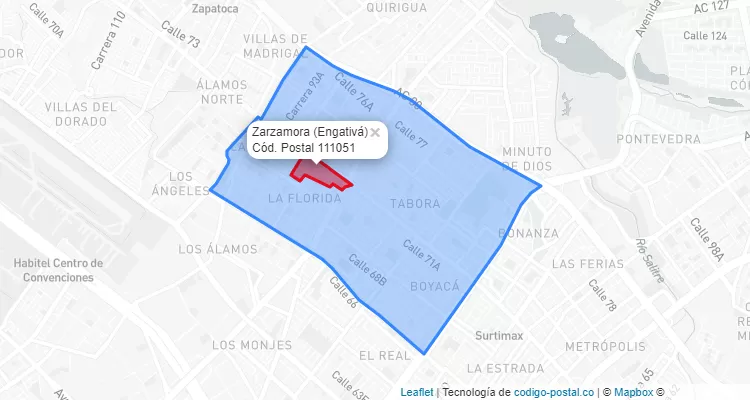 CEP Bairro Zarzamora em Engativá, Bogotá