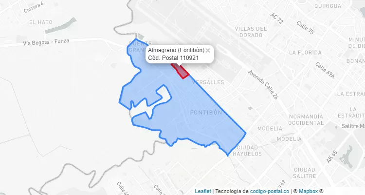 Código Postal Barrio Almagrario en Fontibón, Bogotá