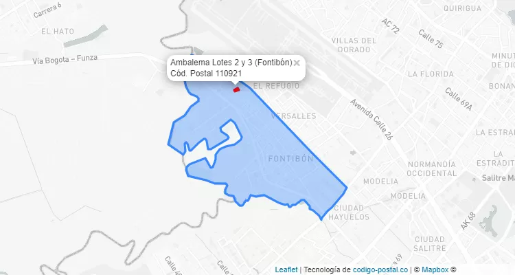 Código Postal Barrio Ambalema Lotes 2 y 3 en Fontibón, Bogotá