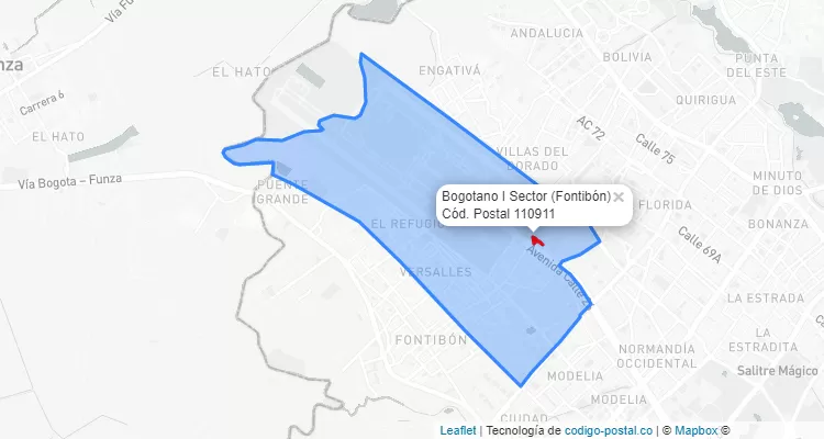 Código Postal Barrio Bogotano I Sector en Fontibón, Bogotá