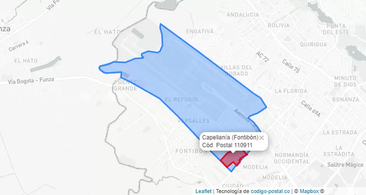 CEP Bairro Capellanía em Fontibón, Bogotá
