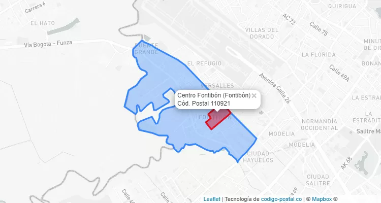 ZIP Code Locality Centro Fontibón in Fontibón, Bogotá