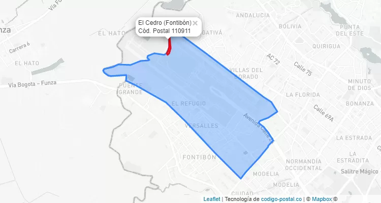CEP Bairro El Cedro em Fontibón, Bogotá