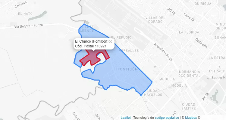 CEP Bairro El Charco em Fontibón, Bogotá