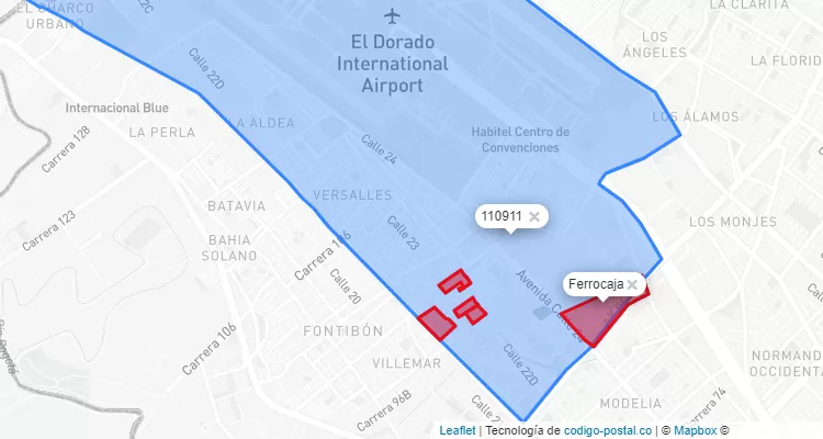 Código Postal Barrio Ferrocaja en Fontibón, Bogotá