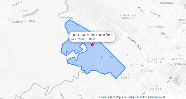 CEP Bairro Flota La Macarena em Fontibón, Bogotá