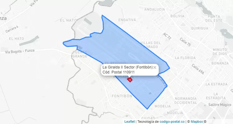 Código Postal Barrio La Giralda II Sector en Fontibón, Bogotá