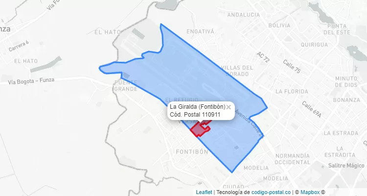 Código Postal Barrio La Giralda en Fontibón, Bogotá