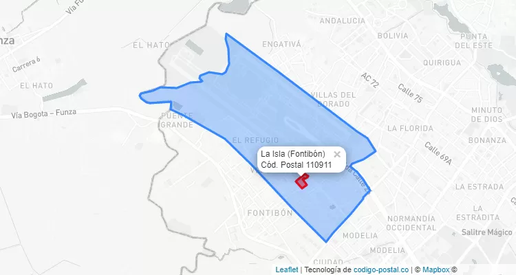 ZIP Code Locality La Isla in Fontibón, Bogotá