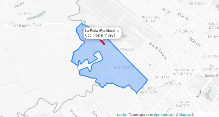Código Postal Barrio La Perla  en Fontibón, Bogotá