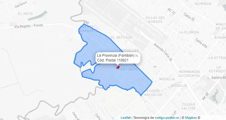 Código Postal Barrio La Provincia en Fontibón, Bogotá