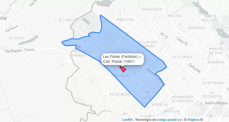 CEP Bairro Las Flores em Fontibón, Bogotá