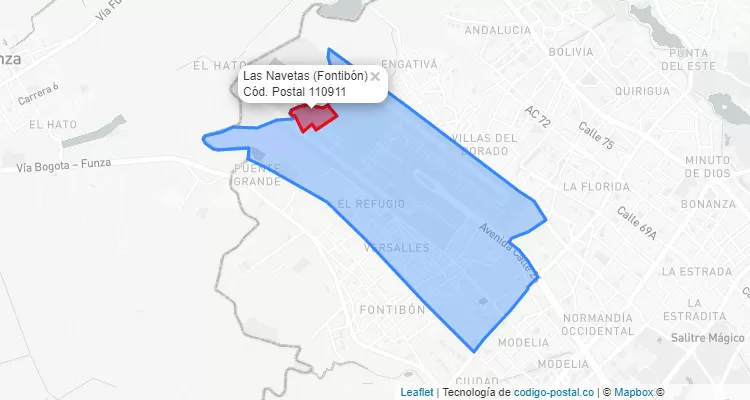 Código Postal Barrio Las Navetas en Fontibón, Bogotá