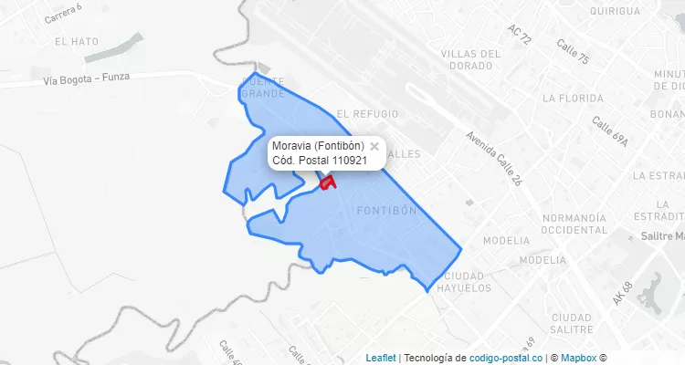 ZIP Code Locality Moravia in Fontibón, Bogotá