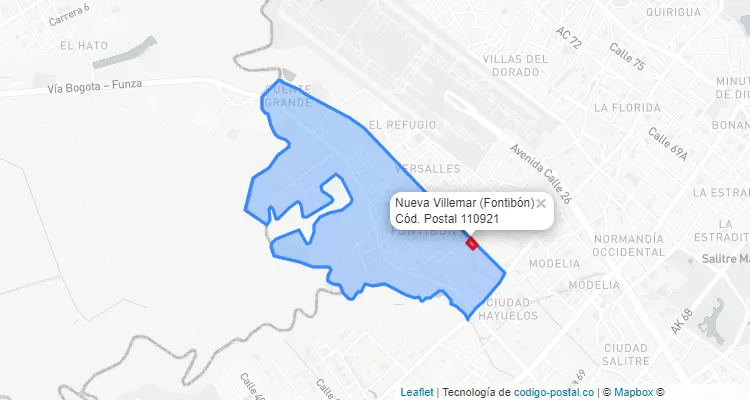 CEP Bairro Nueva Villemar em Fontibón, Bogotá