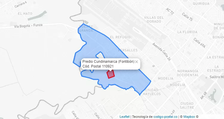 CEP Bairro Predio Cundinamarca em Fontibón, Bogotá