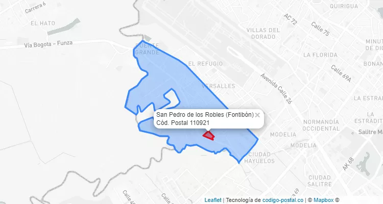 Código Postal Barrio San Pedro de los Robles en Fontibón, Bogotá