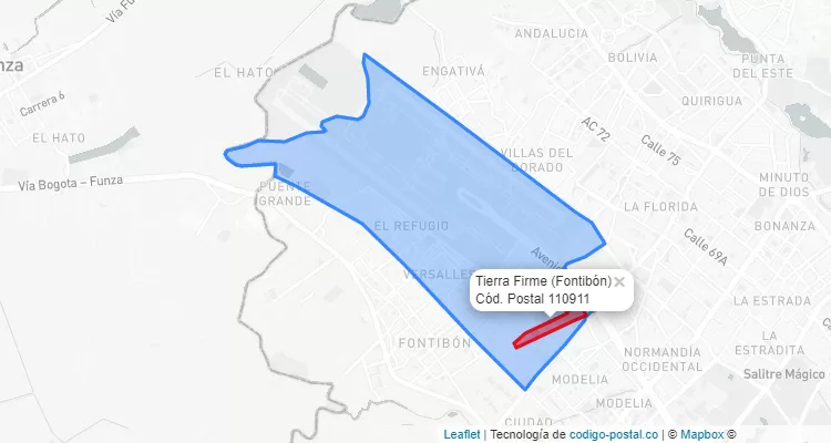 Código Postal Barrio Tierra Firme en Fontibón, Bogotá