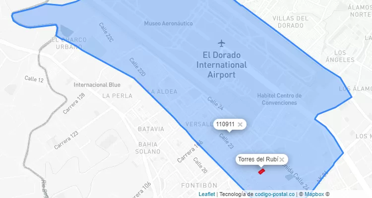 Código Postal Barrio Torres del Rubí en Fontibón, Bogotá