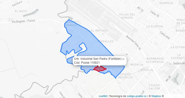 CEP Bairro Urb. Industrial San Pedro em Fontibón, Bogotá