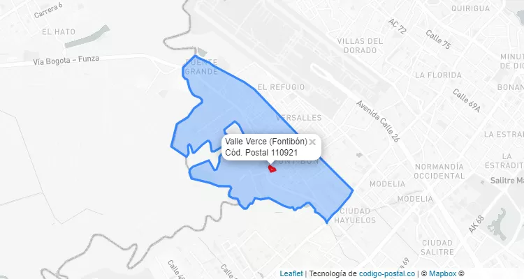 CEP Bairro Valle Verce em Fontibón, Bogotá