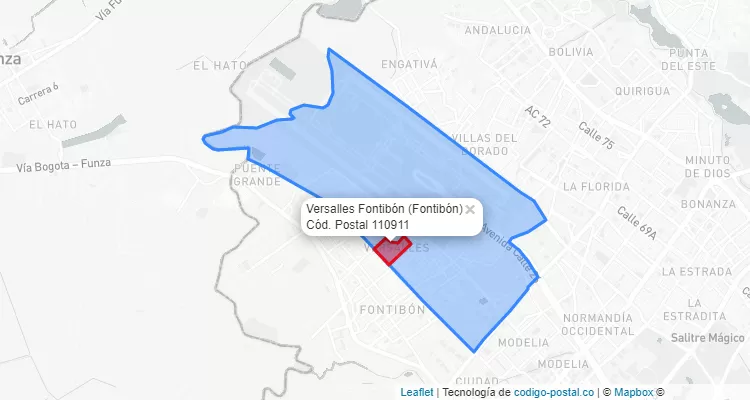CEP Bairro Versalles Fontibón em Fontibón, Bogotá