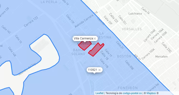 CEP Bairro Villa Carmenza em Fontibón, Bogotá