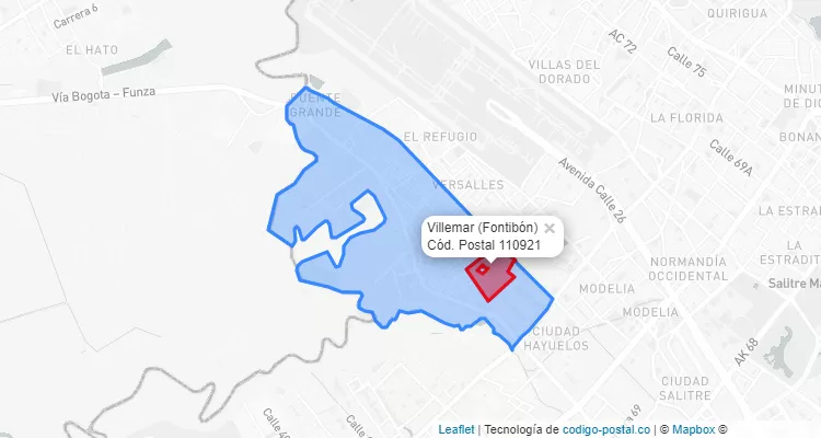 ZIP Code Locality Villemar in Fontibón, Bogotá