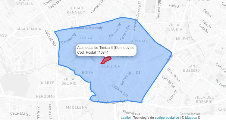 Código Postal Barrio Alamedas de Timiza II en Kennedy, Bogotá