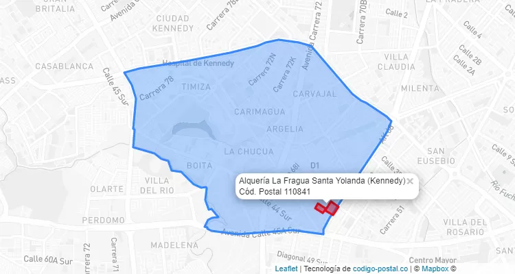 CEP Bairro Alquería La Fragua Santa Yolanda em Kennedy, Bogotá