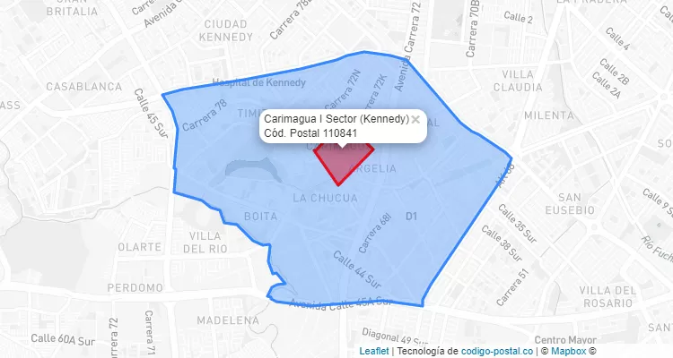 Código Postal Barrio Carimagua I Sector en Kennedy, Bogotá