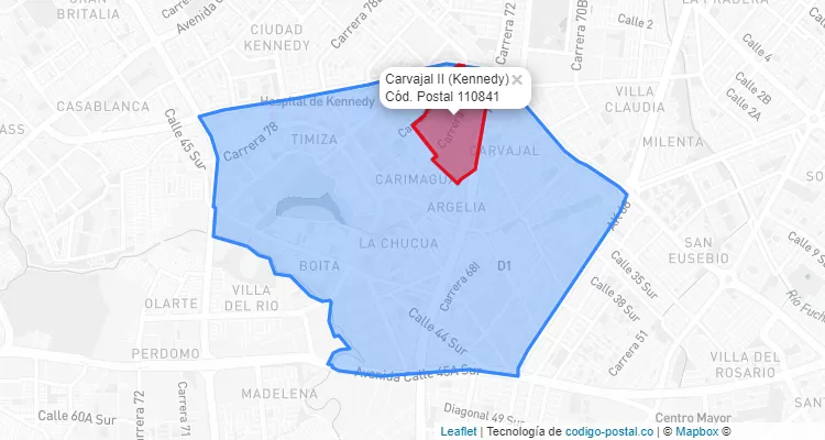 Código Postal Barrio Carvajal II en Kennedy, Bogotá