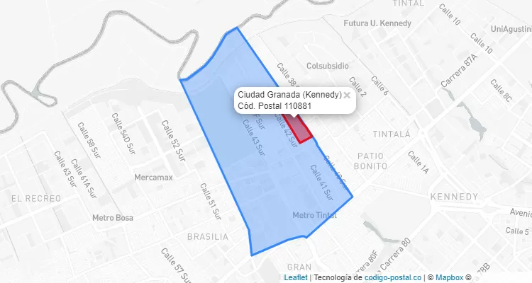 CEP Bairro Ciudad Granada em Kennedy, Bogotá