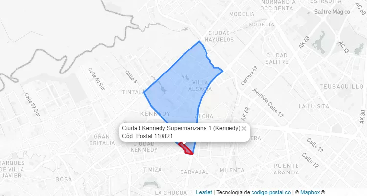 CEP Bairro Ciudad Kennedy Supermanzana 1 em Kennedy, Bogotá