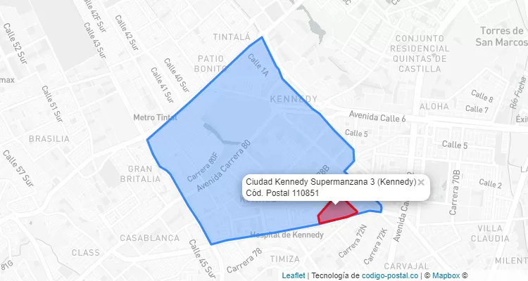 CEP Bairro Ciudad Kennedy Supermanzana 3 em Kennedy, Bogotá