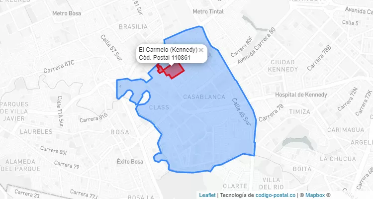CEP Bairro El Carmelo em Kennedy, Bogotá
