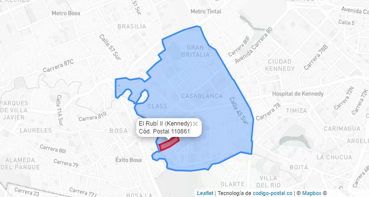 CEP Bairro El Rubí II em Kennedy, Bogotá