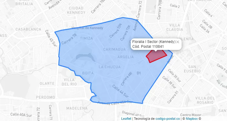 ZIP Code Locality Floralia I Sector in Kennedy, Bogotá