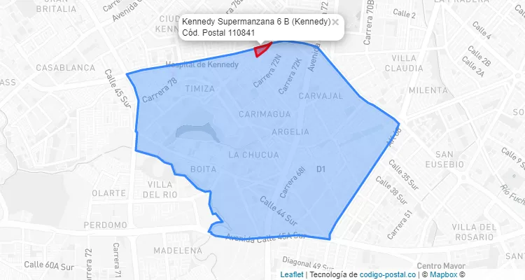 Código Postal Barrio Kennedy Supermanzana 6 B en Kennedy, Bogotá