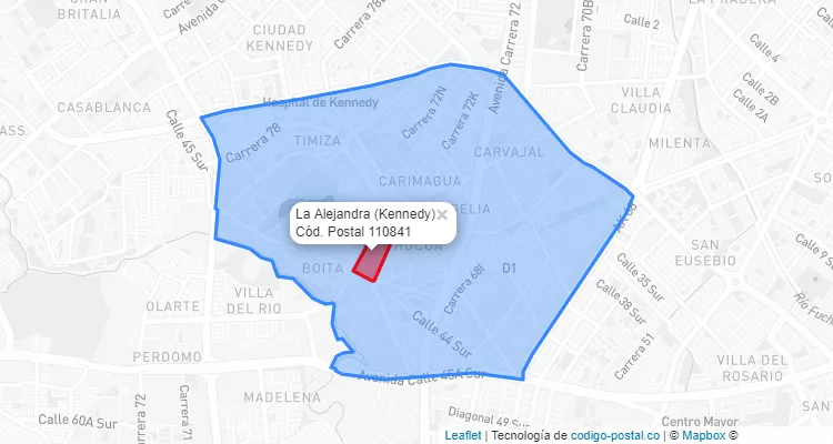 Código Postal Barrio La Alejandra en Kennedy, Bogotá