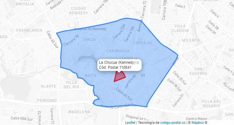 ZIP Code Locality La Chucua in Kennedy, Bogotá
