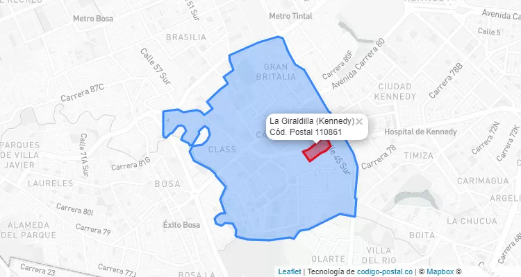 CEP Bairro La Giraldilla em Kennedy, Bogotá